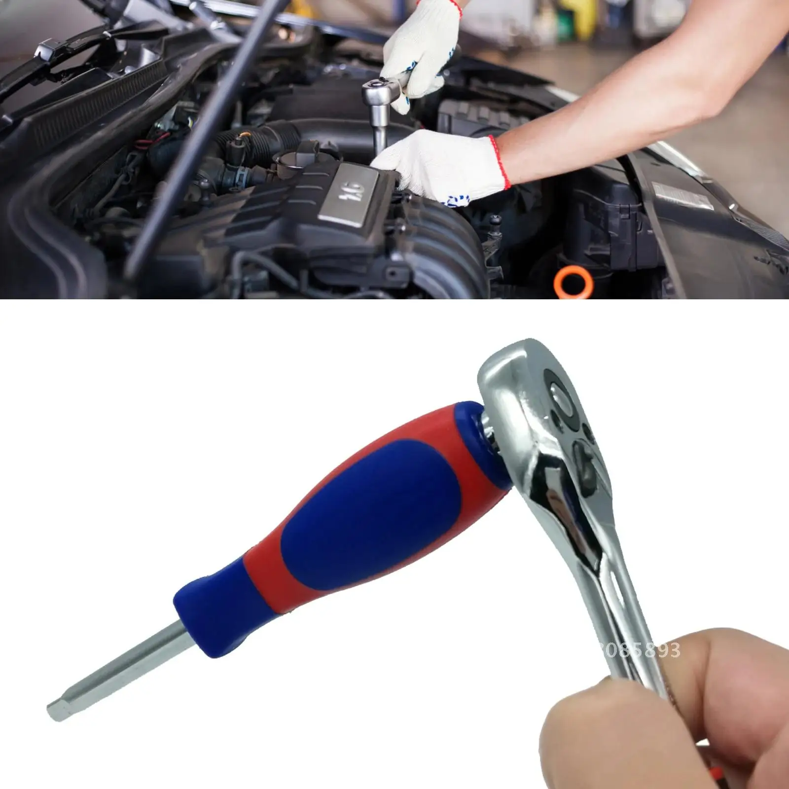 1/4 Inch Small Square Rod 6.3mm With Tail Hole Rotary Handle Dual-purpose Afterburner Socket Wrench Home Socket Repair Wrench