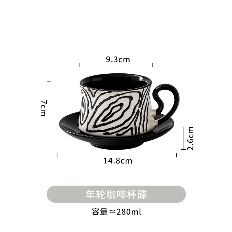 Hand painted retro goblet model room ornament ceramic coffee cup saucer household dessert ice cream cup bowl ornament tea set