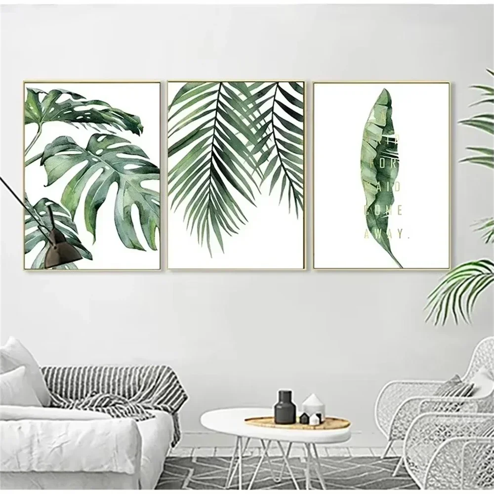 

Scandinavian Style Tropical Plants Canvas Poster Green Leaves Wall Art Painting Decorative Picture Modern Living Room Home Decor