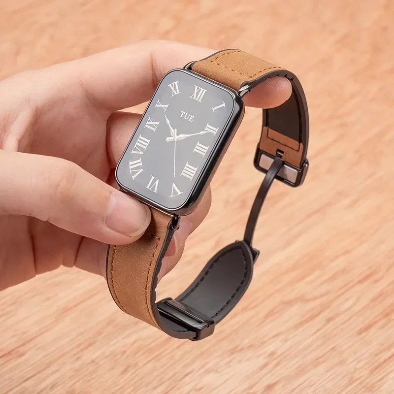 حزام من جلد البقر لـ Mi Band 8 Pro Sport Watchband لـ Redmi Watch4 استبدال امرأة رجل كوريا سوار Smartwatch حزام 20 22