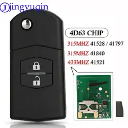 Jingyuqin chave remota de carro com 2 botões, 315mhz/433mhz 4d63 para mazda 3 m3 axela 6 m6 atenza 41797/41528 41521 41840