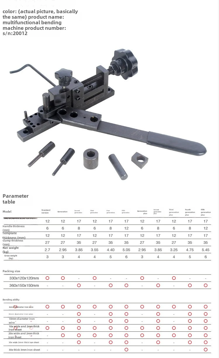 : Hand Tools S/N: 20012 5th Generation PLUS DIY Small Stainless Steel Wire Bending Machine