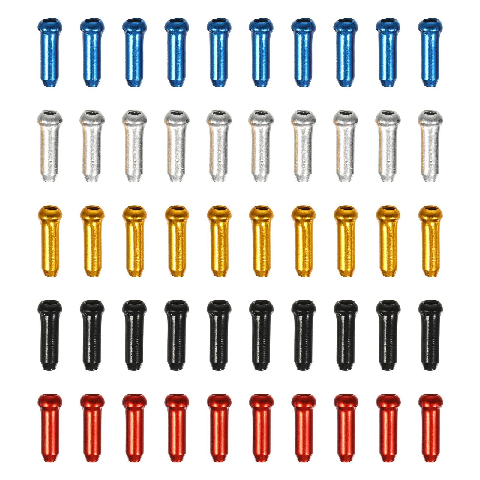 

50pcs Brake Cable Cap Aluminum Alloy Protective Bike Wire Accessory Replacement for Most Brakes Gears End Cover
