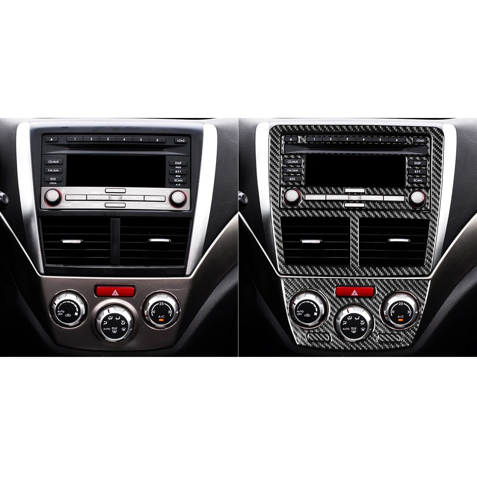 Carbon Fiber For Subaru Impreza 2009 2010 2011 Accessories Car Interior Central Control Panel Set CD Air Outlet Trim Sticker