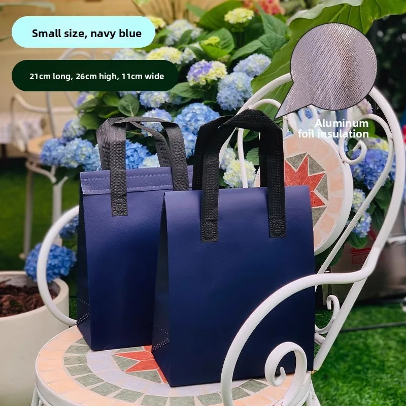 Promotion: Thickened Non-woven Fabric Takeaway Bag Aluminum Foil Insulated Bag Freshness Preservation Cold Proof Handheld Bag