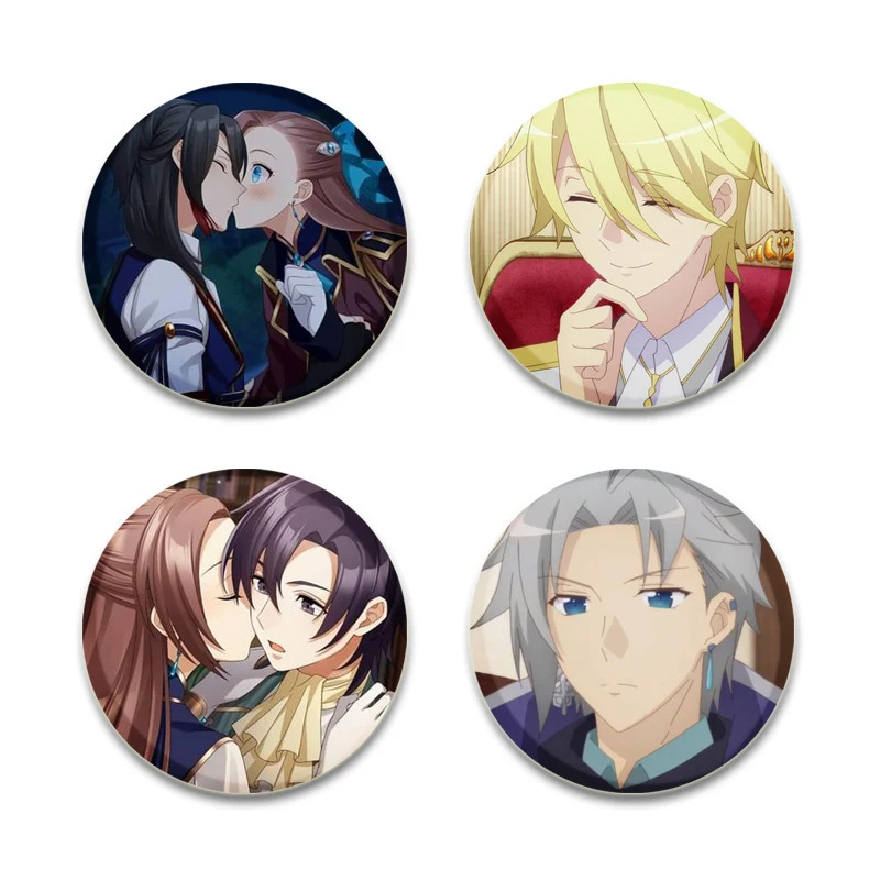 My Next Life As A Villainess All Routes Lead To Doom! Cartoon Pin Round Brooches for Backpack Accessories Anime Collection Badge