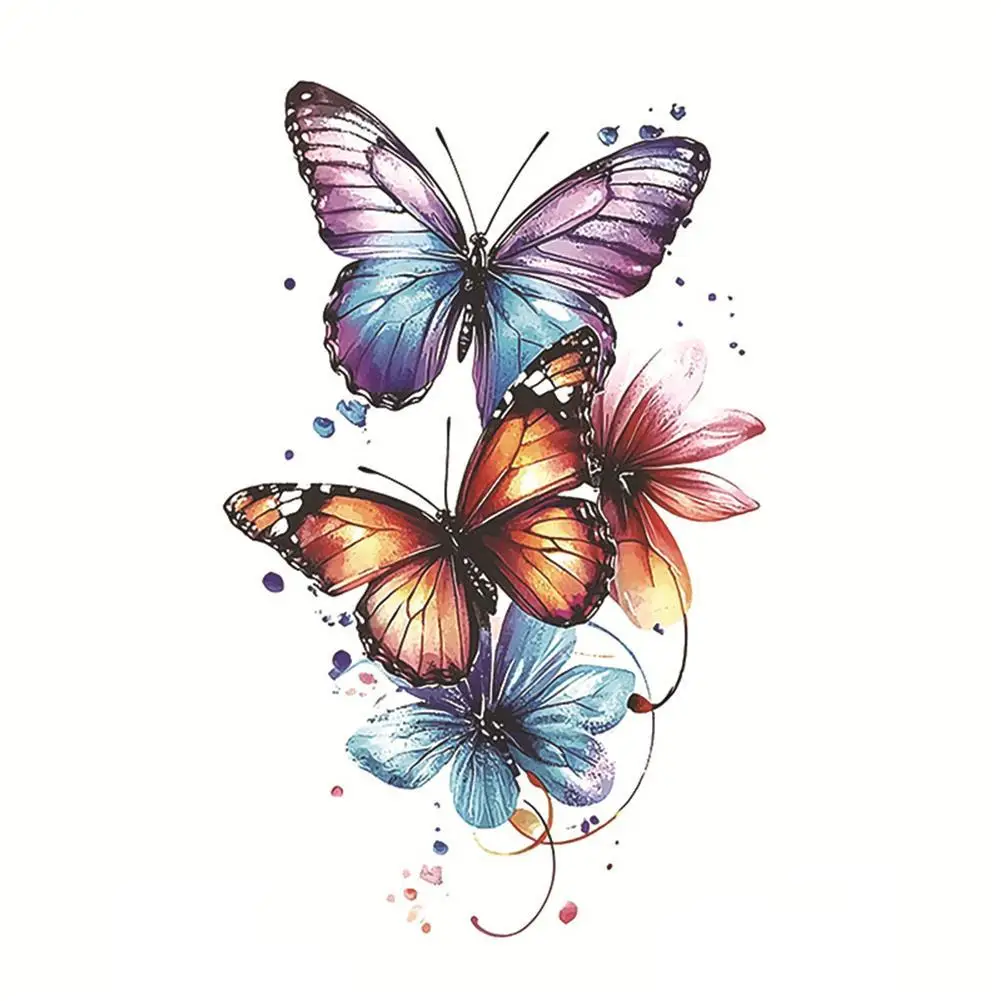 Colorful Butterfly Tattoo Sticker Waterproof Temporary Simulation Tattoo For Arm, Long-Lasting, Fake Tattoo For Men And Women