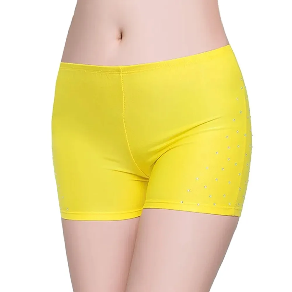 أزياء ضيقة الرقص السراويل حجر الراين تمتد سلامة السراويل طماق أزياء الرقص الشرقي الرقص