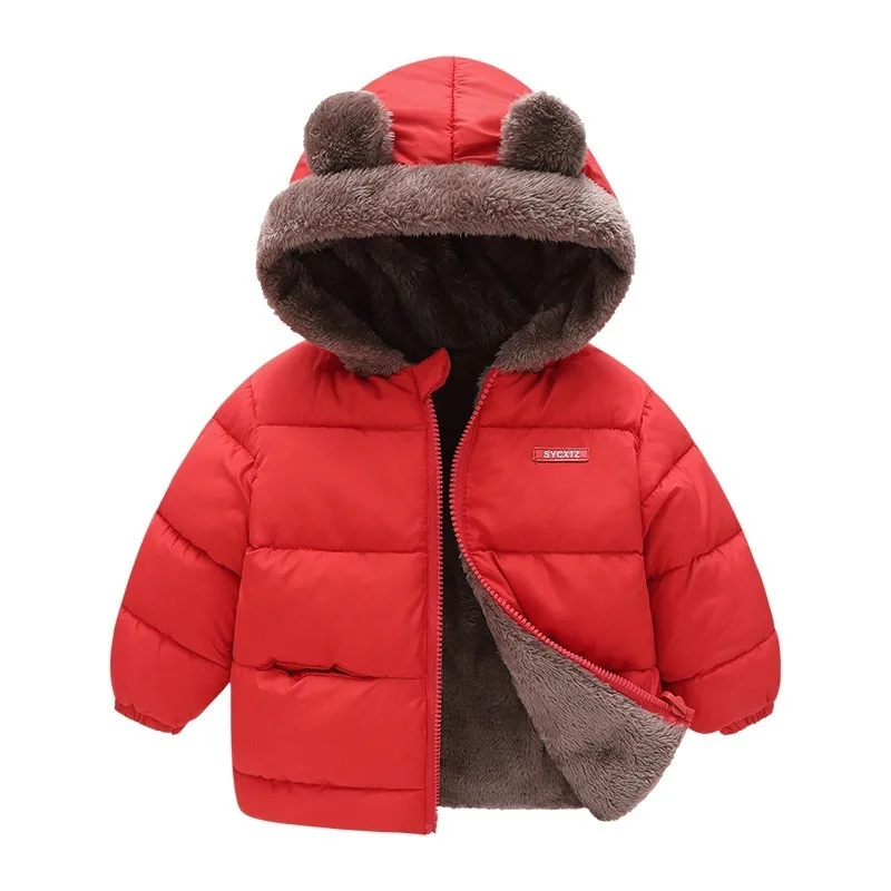 2024 Boys Winter Coat Children Clothes Girl Fleece Jacket Korean Casual Warm Thick Hooded Kids Snowsuit Baby Clothing BC1623