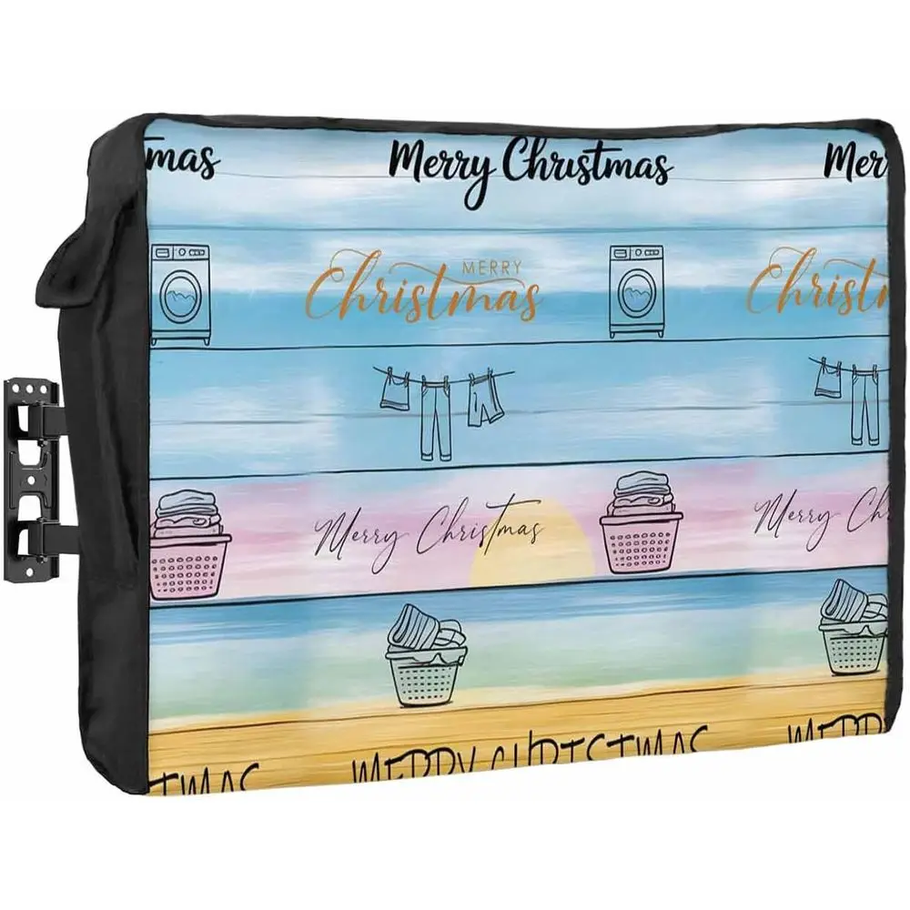 

Рождественский уличный чехол для телевизора 80-85, водонепроницаемый и устойчивый к атмосферным воздействиям чехол для телевизоров на открытом воздухе, толстый корпус 600D, синий деревянный чехол для стирки одежды