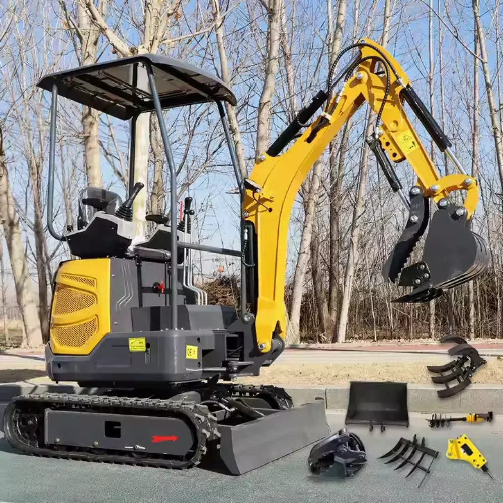 حفارة صغيرة مخصصة 1-3 طن مع محرك ديزل، نظام هيدروليكي، مثالية لمشاريع المناظر الطبيعية والبناء