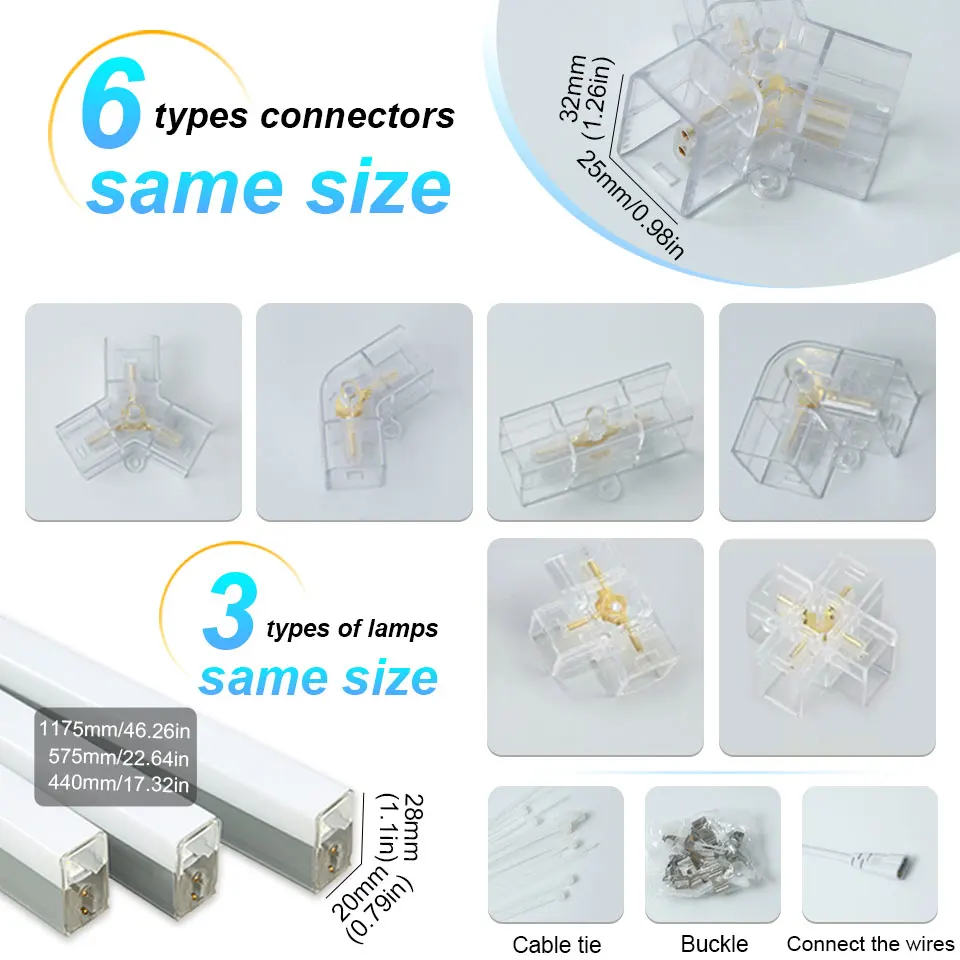 DIY LED 튜브 LED 벌집 조명, 맞춤형 육각 차고 램프, AC85-265V 천장 조명, 워크샵 이발소 사무실 스튜디오용