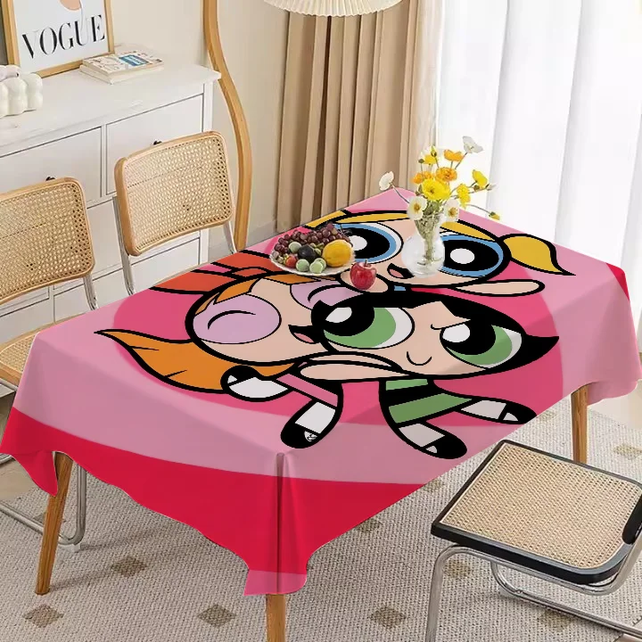 غطاء طاولة للفتيات من T-The Powerpuff غطاء طاولة لأعياد الميلاد ومستلزمات الحفلات وأدوات المائدة والحفلات