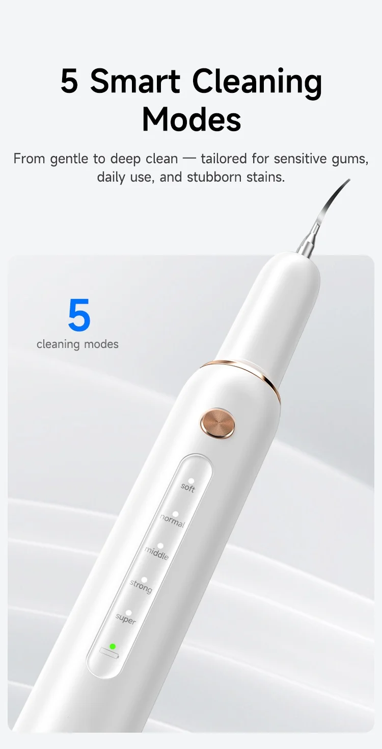 CURVY MOON T4 Tragbare Ultraschall-Elektrozahnbürste Professionelle Plaque- und Zahnsteinentfernung Zahnflecken-Entferner Reinigungswerkzeuge – Detail 4