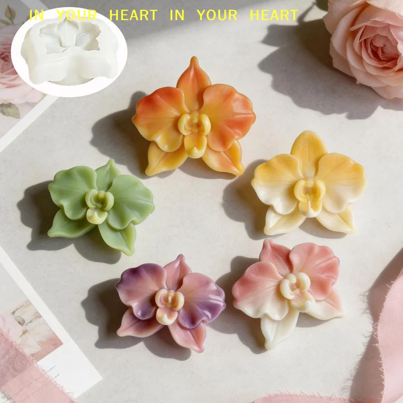【X】Orchid Design Silicone Mold for Mousse Cake Resin Art Flexible Nonstick Flower Mold for Handmade Dessert Making
