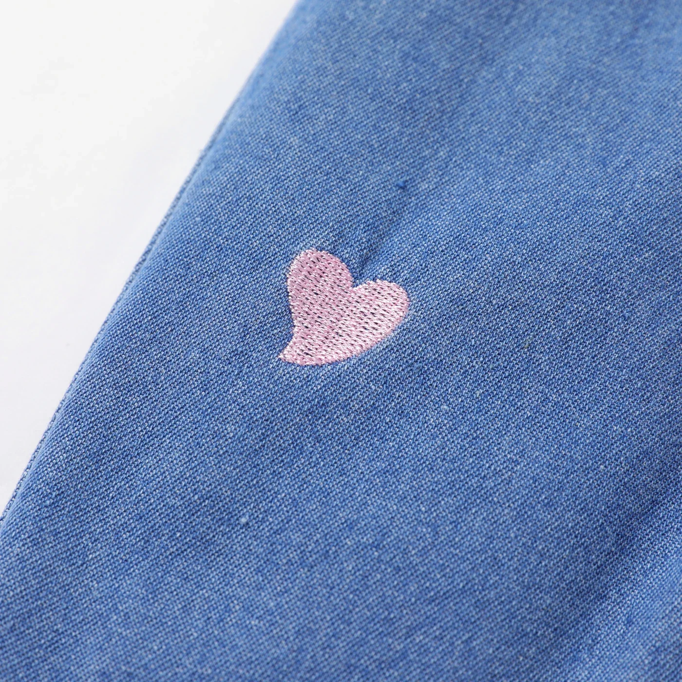 PatPat Baby Girl 100% Cotton Heart Embroidered Denim Pants Jeans Perfect for Outings and Daily Wear Basic Style