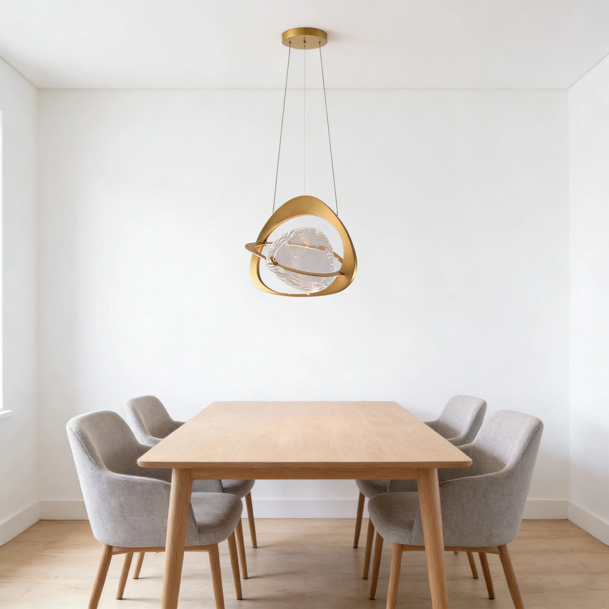 

REVEN 2026 Designer Modern Chandelier Dimmable Ring Ceiling Light Luster Crystal Hardware Adjustable for Living Dining Room