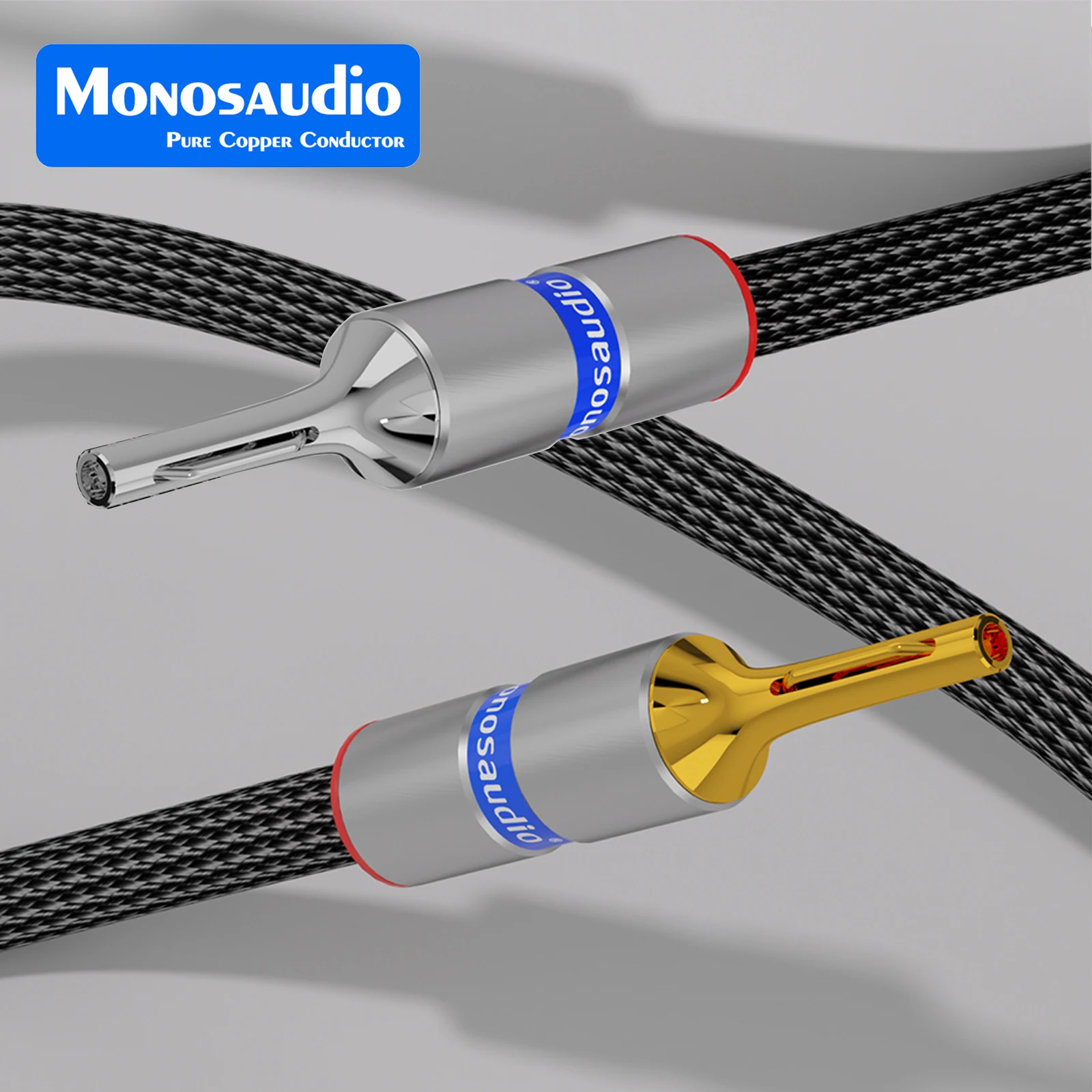 

Высококачественный Банановый штекер Monosaudio B806G/R, аудиофильский терминал из чистой меди с золотым/родиевым покрытием, разъем для динамика «сделай сам»
