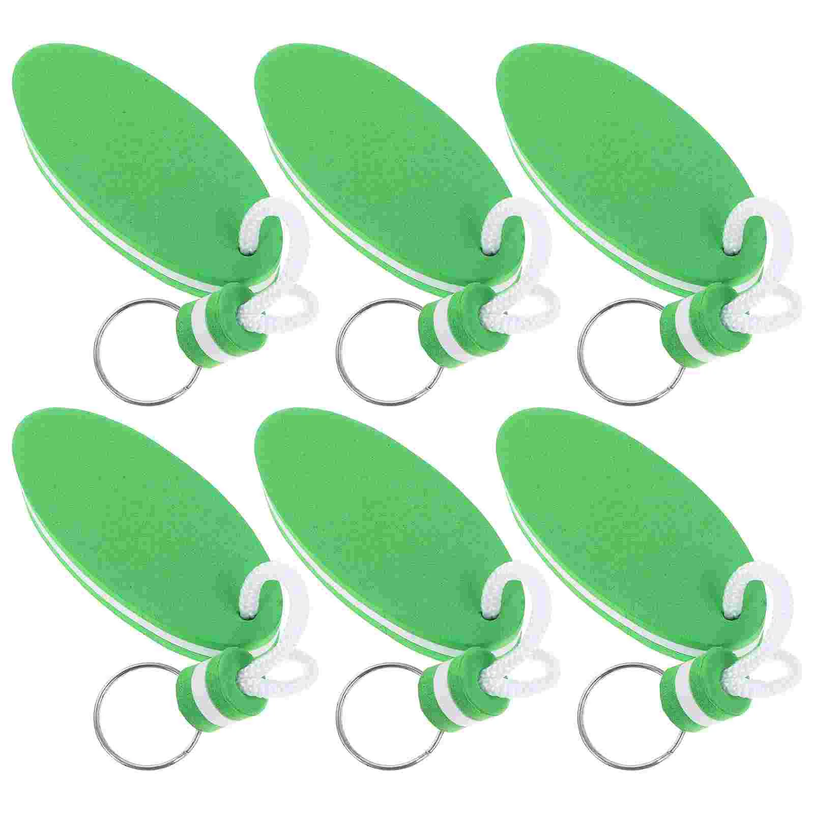 6 Pcs Surfing Keychain Oval Eva Floating Water Foam 6pcs (blue) Rings for Boat Keys Decorate Decorative Chains