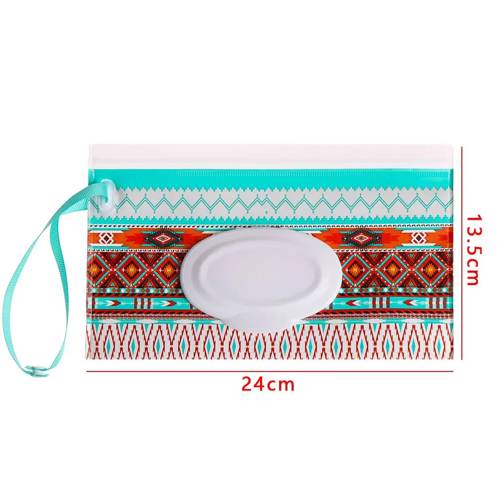 1pc Outdoor Fashion Flip Cover Snap-Strap Portable Baby Product Cosmetic Pouch Stroller Accessories Wet Wipes Bag Tissue Box