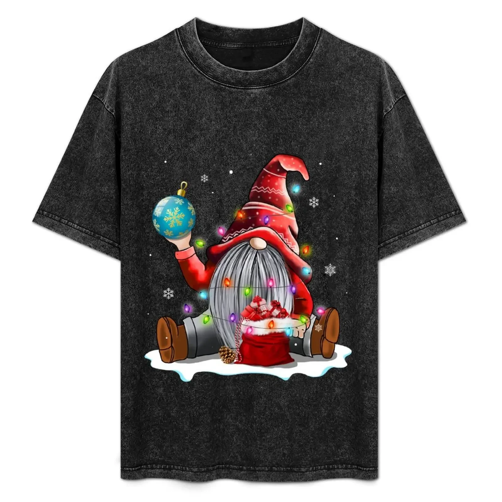 

Cute Christmas Red Gnome Santa Light Shirt Gnomes Xmas Holiday T Shirt T-Shirt Sweat Absorbing Sports Tee Shirt