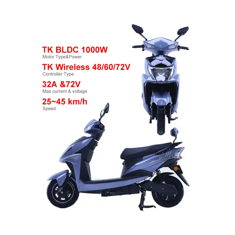1000W 48V/60V/72V BLDC Motor Long Range Adult Electric Motorcycle Scooter Moped