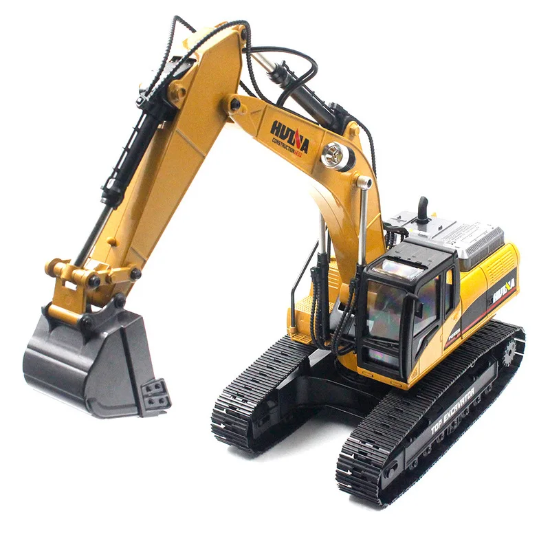 Huina Large 23 Channel All Metal Excavator Large Sound and Light Smoke Remote Control Engineering Vehicle Model