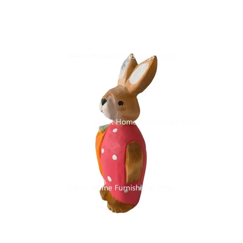 Suitable for Handmade Wood Carving Rabbit Cute Ornament Friends Lovers Girlfriends Birthday Gifts Holiday Colleagues Children