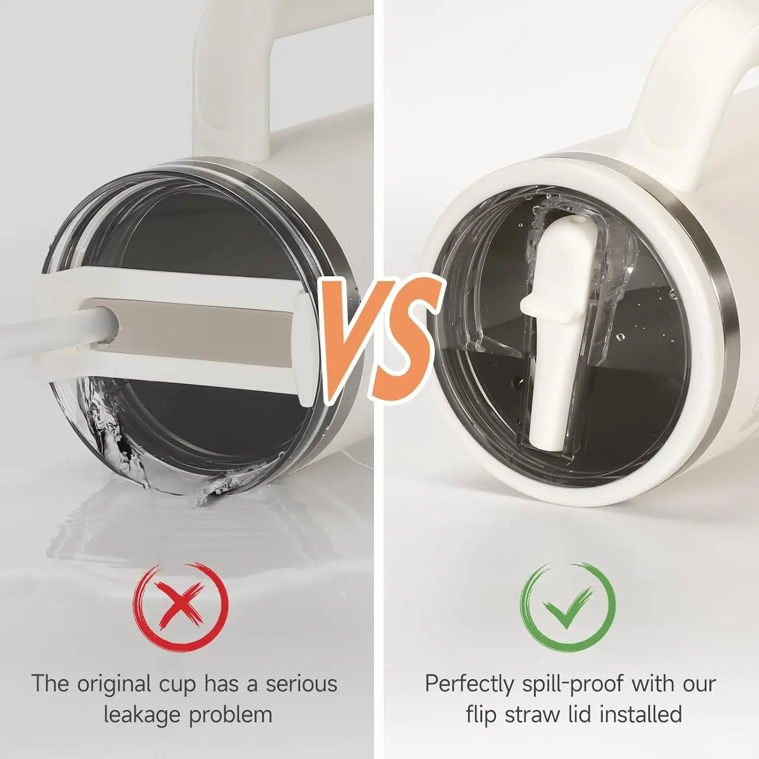 40oz Lid for Stanley Flip Straw Leak Proof Spill-proof Cup Cover Tumbler Lid Replacement for Stanley Cup Accessories Straw Cover - view 4