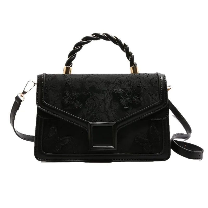 

Новая простая модная повседневная индивидуальная сумка с вышивкой бабочкой для пожилых людей на одно плечо с косой сумкой