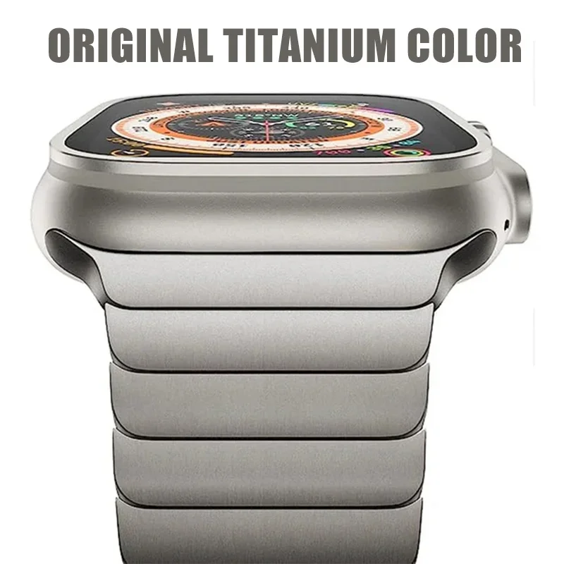 Titanium Color Strap for Apple Watch Band Ultra 2 49mm 45mm 44mm 42mm 41mm 40mm Stainless Steel Bracelet IWatch 9 8 7 6 SE 5 4