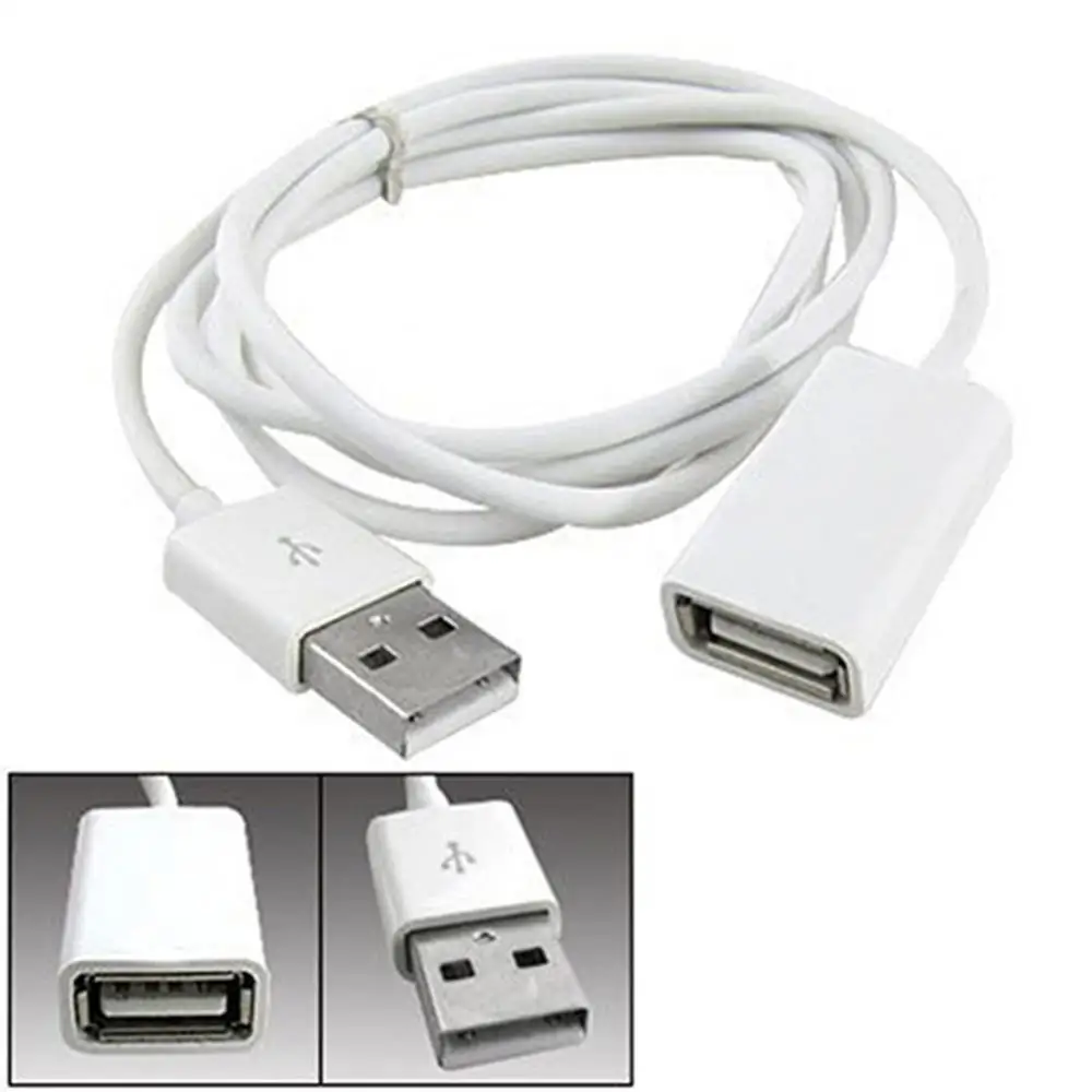 1m 3Ft PVC Metal USB 2.0 Male to Female Extension Adapter Cable Cord Connector USB Cable