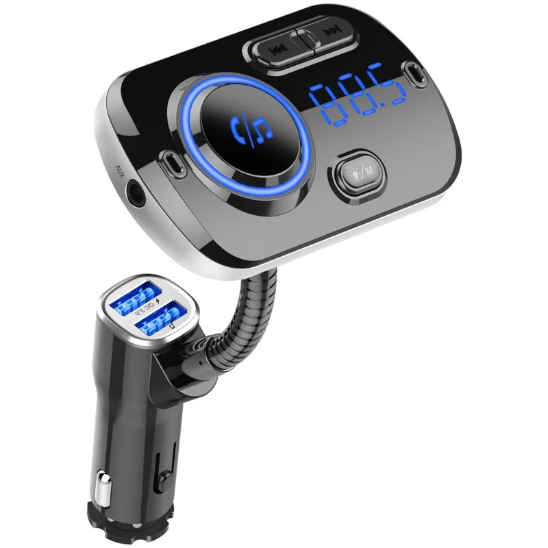 BC49AQ Car Mp3 Player Bluetooth Hands-free Call Colorful Atmosphere Light QC3.0 Fast Charging Car Mp3