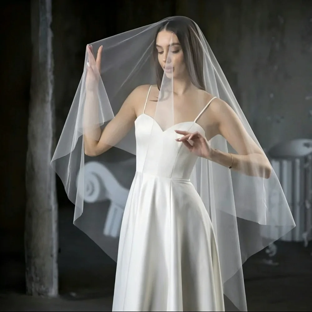 Simple Single-Layer Swiss Plain Bridal Veil 3-Meter 1.5-Meter Short Veil 5-Meter Extra-Long Soft Veil New Wedding Dress Style
