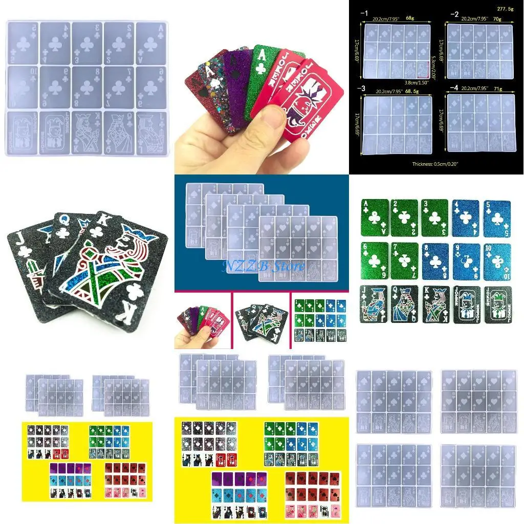 

T21F Playing Card Epoxy Molds DIY Resin Craft Cards Casting Mold for Pendant Keychain