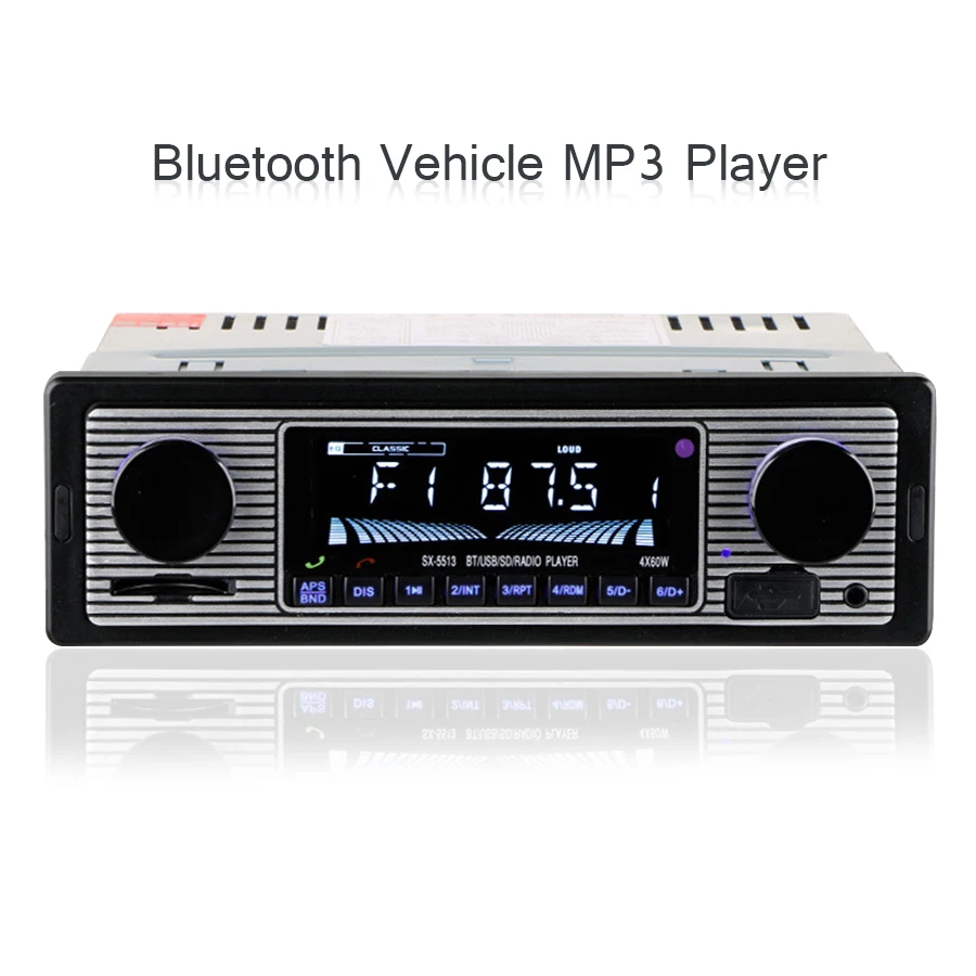 New Vehicle MP3 Playe Bluetooth 4-channel High Power Output In-Dash Car Stereo Aux USB SD FM WMA MP3 WAV Radio Player