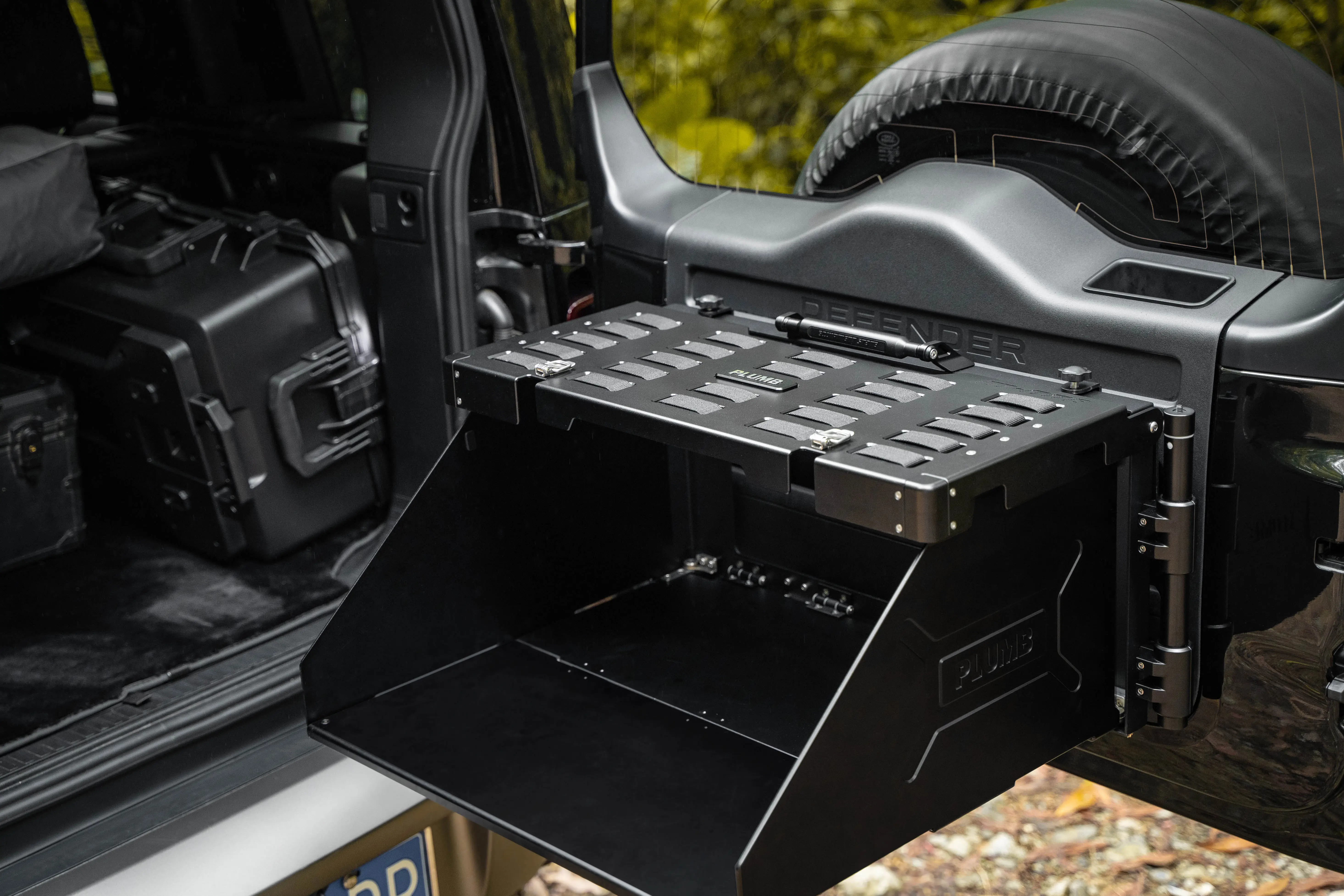 Foldable Tailgate Table  Al-Mg Alloy Rear Door Molle Panel Cargo Organizer Shelf Rack Tool for 2021 2022 land rover defender