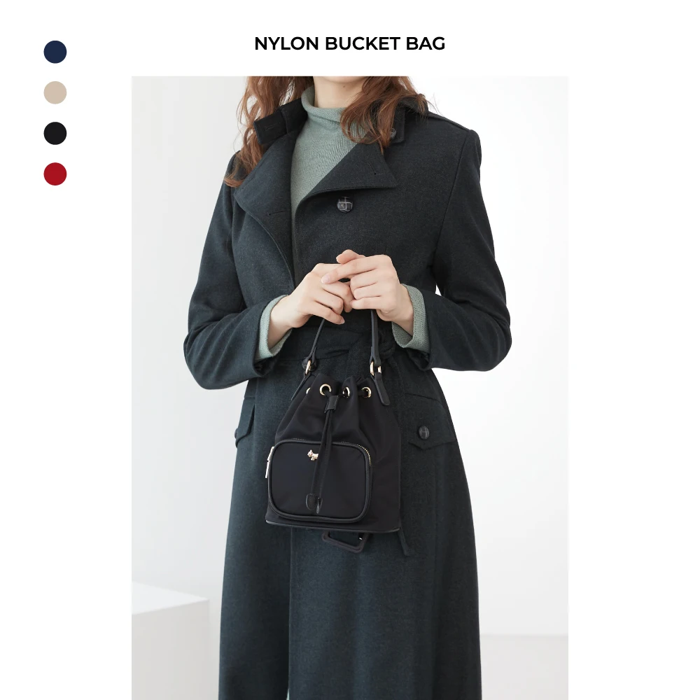 Casual Fashion Bucket Bag Micro Mini Handbag Luxury Designer Solid Small Shoulder Bag Strap Waterproof Nylon Ladies Woman Bag