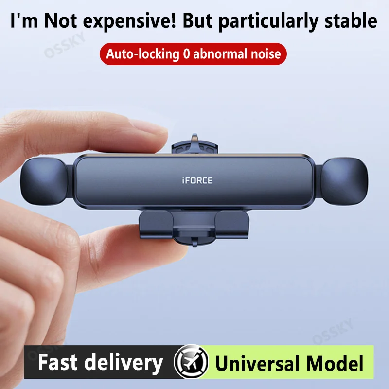 

General Car Mobile Phone Holder Gravity Bracket Car Vent Clamp GPS Stand for iPhone 17 16 15 14 Pro Xiaomi Shockproof Auto Parts