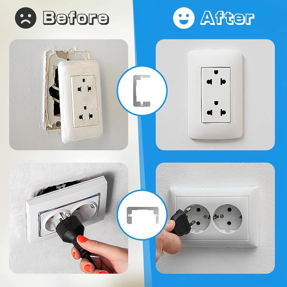 HOT-Wall Plate Spacer,Flush Fit Device Leveling Plates For Wall Outlet Repair And Loose Electrical Outlet Fix 15 Pcs