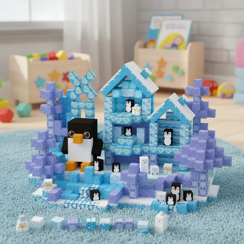 

STEM Magnetic Ice World Building Blocks Set Educational Toy Creative DIY Assembly Model Kit Learning Sensory Toy Gift for Kids