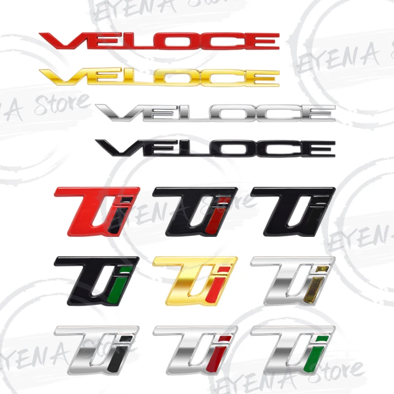 VELOCE TI Logo letras insignia de Metal pegatinas coche maletero trasero cuerpo emblema para Junior Giulietta Tonale Giulia Stelvio GTS Sportiva