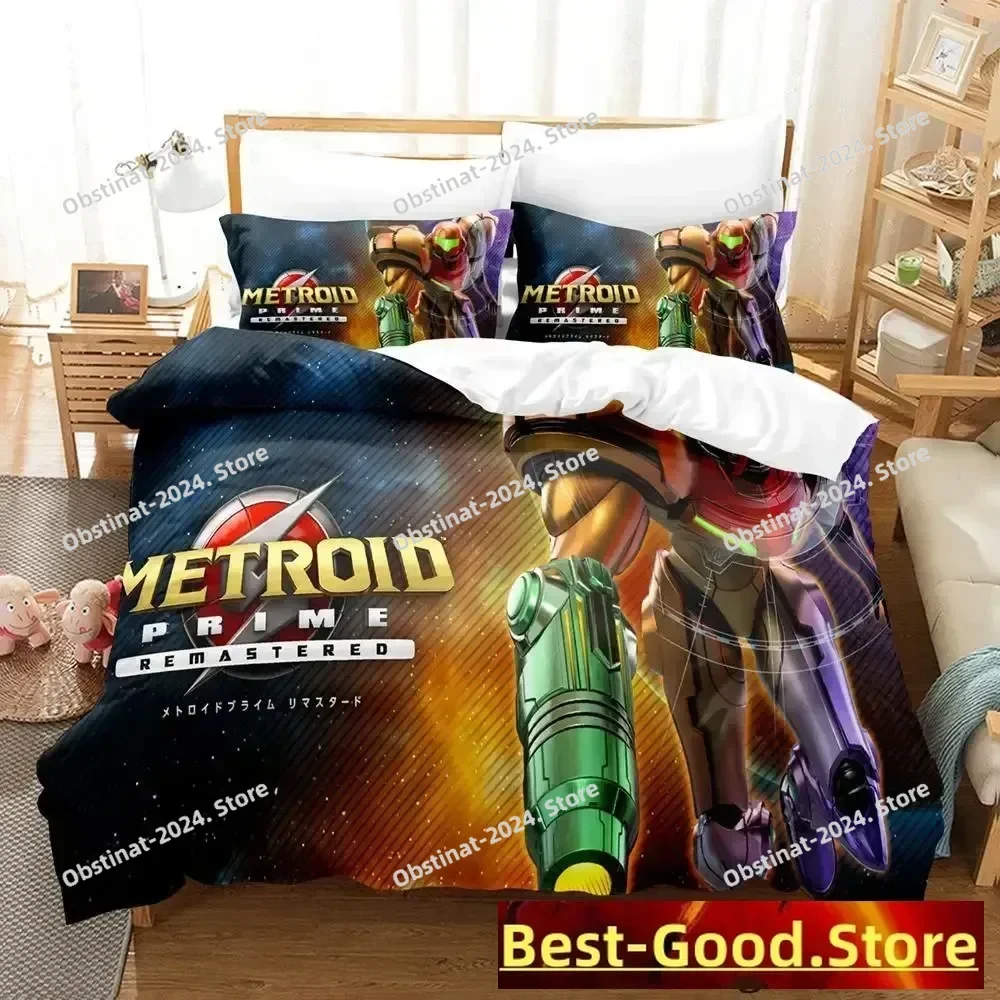 New Metroid Prime Bedding Set Single Twin Printed Bed Set With Pillowcase Duvet Cover Soft Single Double Queen Super King Size view 6
