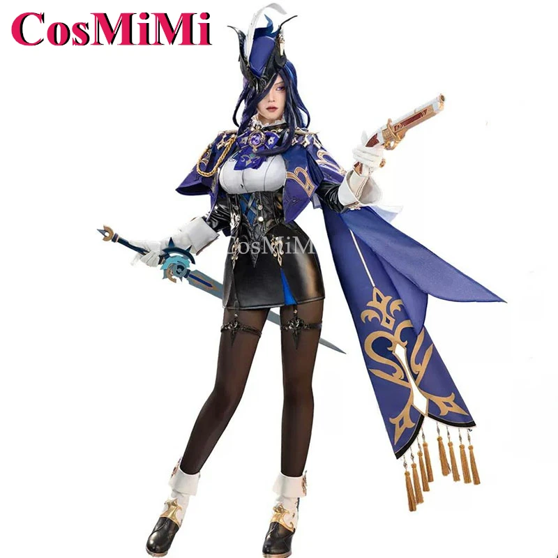 

CosMiMi Game Genshin Impact Clorinde Cosplay Costumes Sweet Gorgeous Battle Uniforms Full Set Carnival Party Role Play Clothing