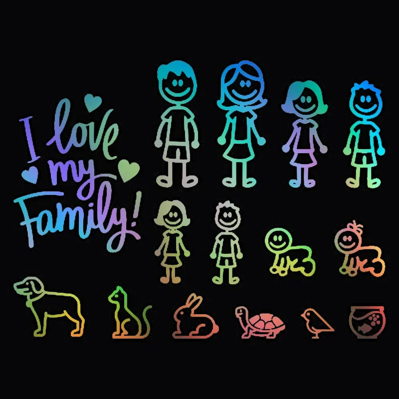 15cm Decoration Happy Family Motorcycle Stickers on Car Sticker Exterior Parts Stylish, Decals Products Personality, Accessories