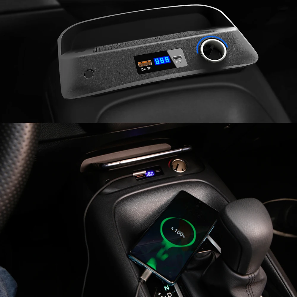 15W Car Wireless Charging Pad for Toyota Corolla E210 Sport Auris Hybrid 2019~2024 2020 2021 Phone Fast Charger Panel Accessorie