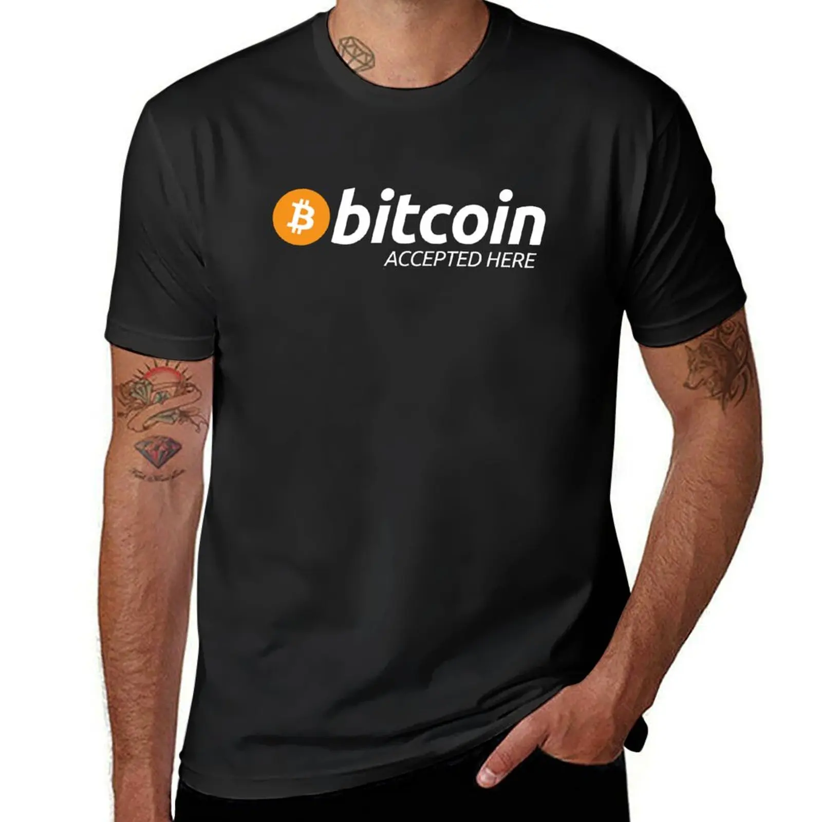 Bitcoin Accepted here - I Accept Bitcoins T-Shirt sublime Short sleeve tee hippie clothes cute clothes plain black t shirts men