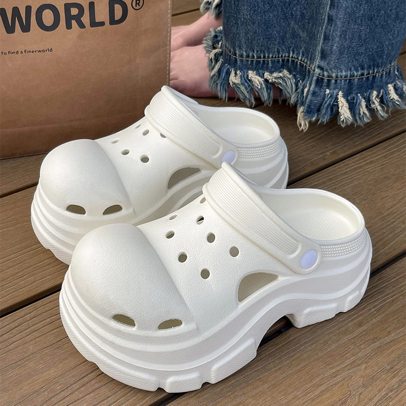 SHAJI Damen Cloud Clogs, Sommer-Plateau-Sandalen mit Rutschfester Sohle, Modische Weiche Slides für Outdoor, Strand, Garten und Alltag