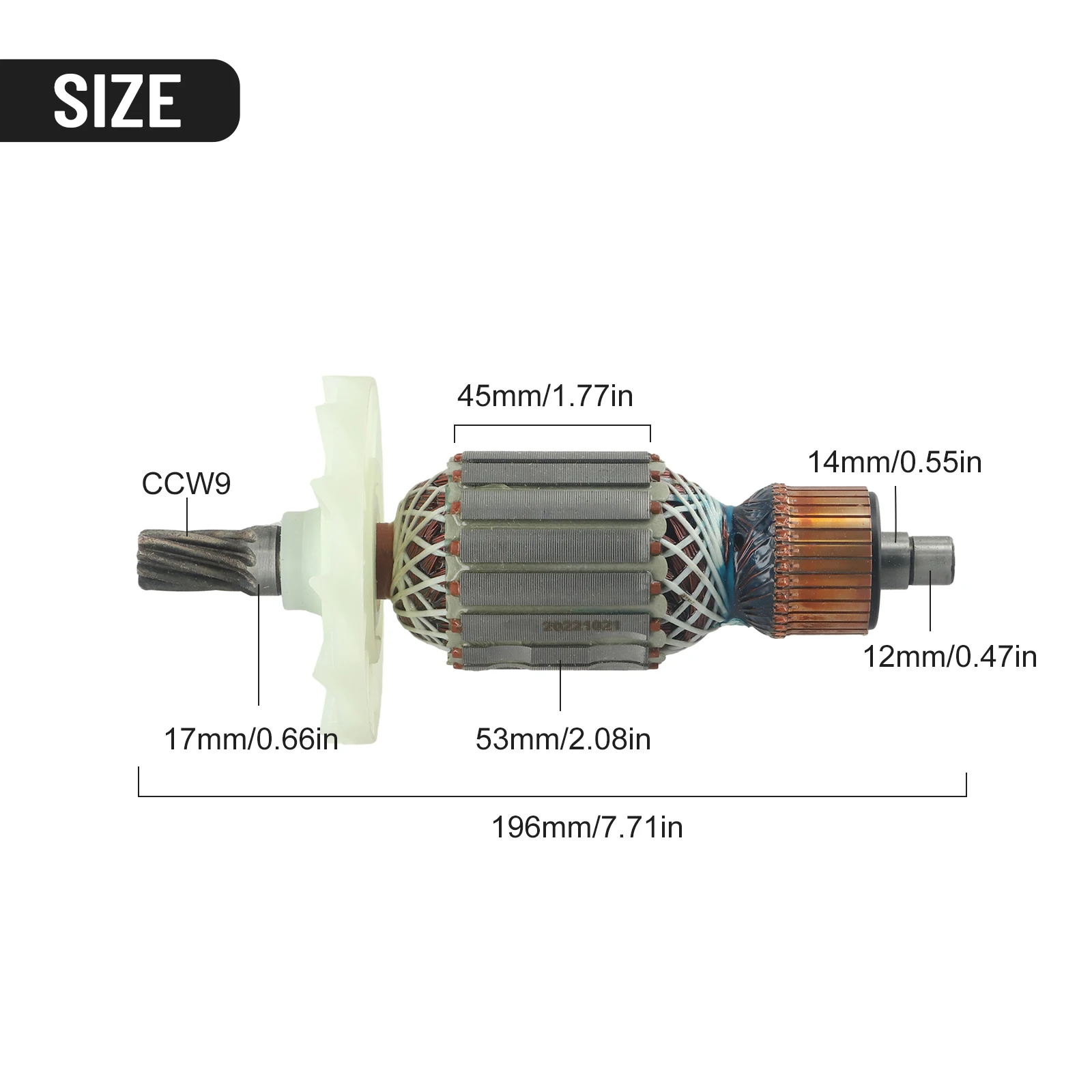 9 Teeth Drill Armature Anchor For Rotor For PH65A PH-65A 75A 85A 90A 95A Electric Pick For Impact Drill Power Tool Replacement P