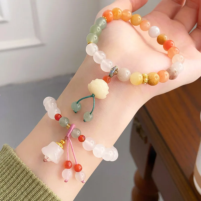 

Artistic Retro New National Style Jinsi Jade Bracelet Han Chinese Clothing Accessories Minimalist Design Linglan L